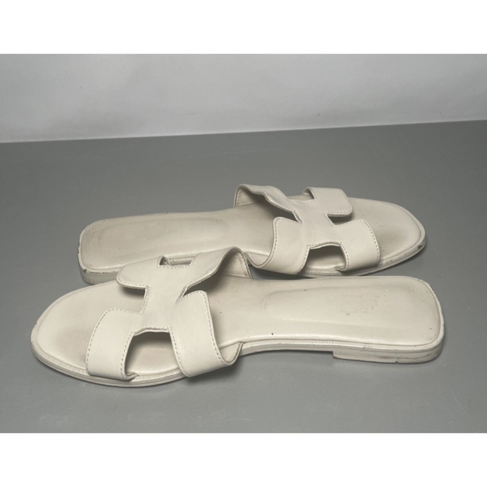 Hermes Oran Calf Skin Leather Slip-On Sandals Women's EU 38 - Picture 2 of 10